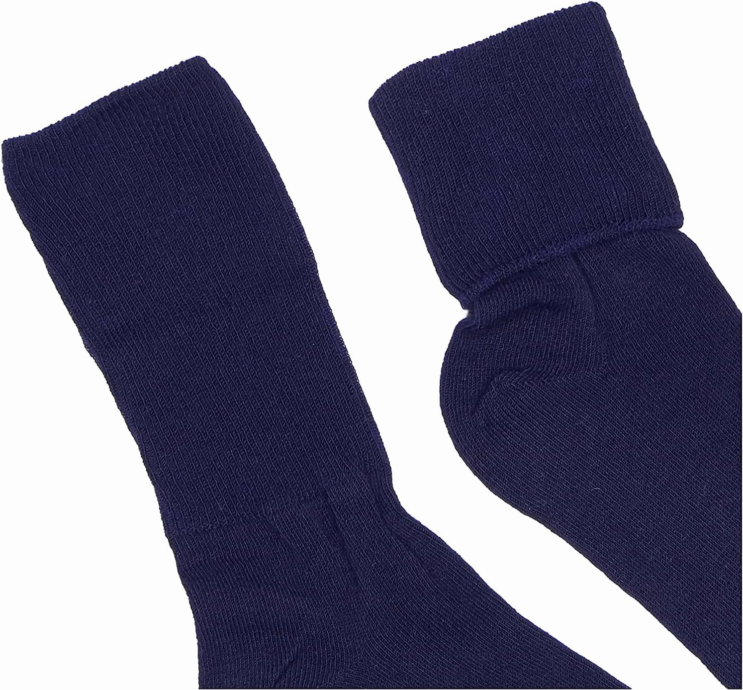 Jefferies Socks Girls 2-6x School Uniform Organic Cotton Seamless Turn Cuff 6 Pack
