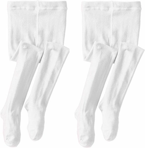 Jefferies Socks Girls Seamless Organic Cotton Dress Tights 2 Pack