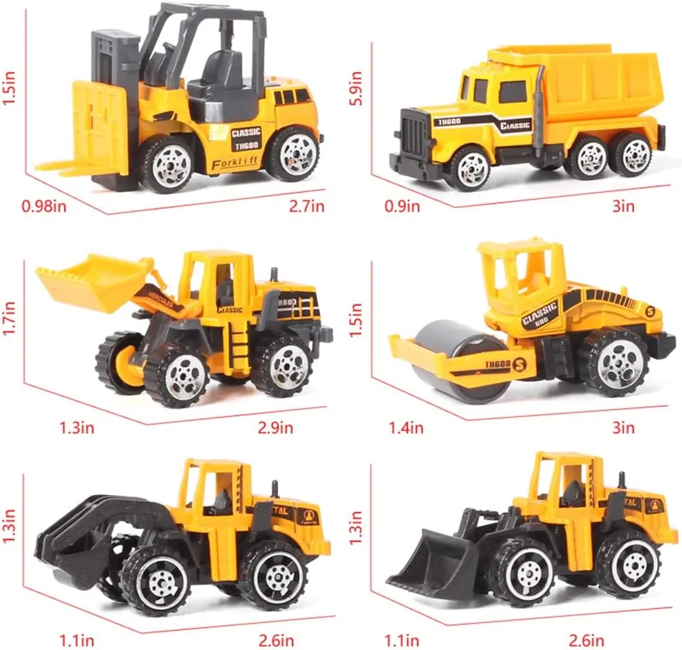 Jenilily Construction Toys Truck Die-cast Vehicle Transporter Car Set Excavator Dump Truck Digger Backhoe for Boys Kids 3 4 5 Years Old