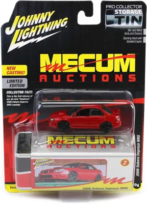 Johnny Lightning 1/64 2006 Impreza WRX Red Mecum Storage Tin JLCT015-A2