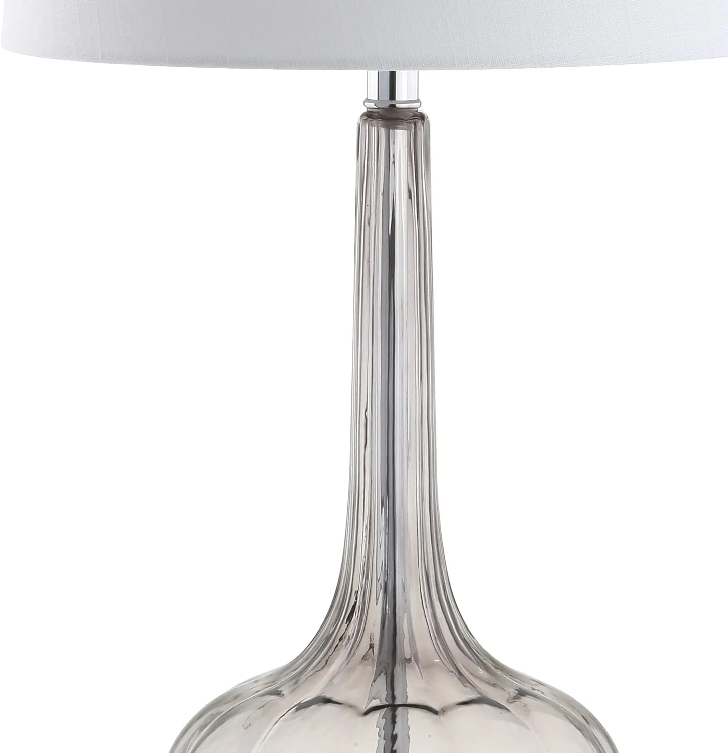 JONATHAN Y JYL1079D-SET2 Bette 28.5" Glass Teardrop LED Table Lamp Contemporary Transitional Bedside Desk Nightstand Lamp for Bedroom Living Room Office College Bookcase, Smoke Gray (Set of 2)