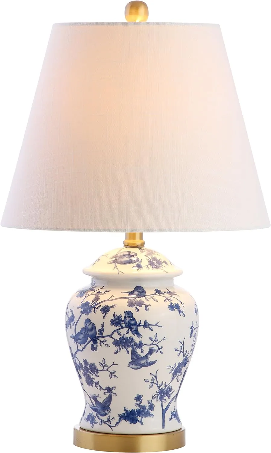 JONATHAN Y JYL3005A Penelope 22" Chinoiserie LED Table Classic Cottage Bedside Desk Nightstand Lamp for Bedroom Living Room Office College Bookcase LED Bulb Included, Blue/White