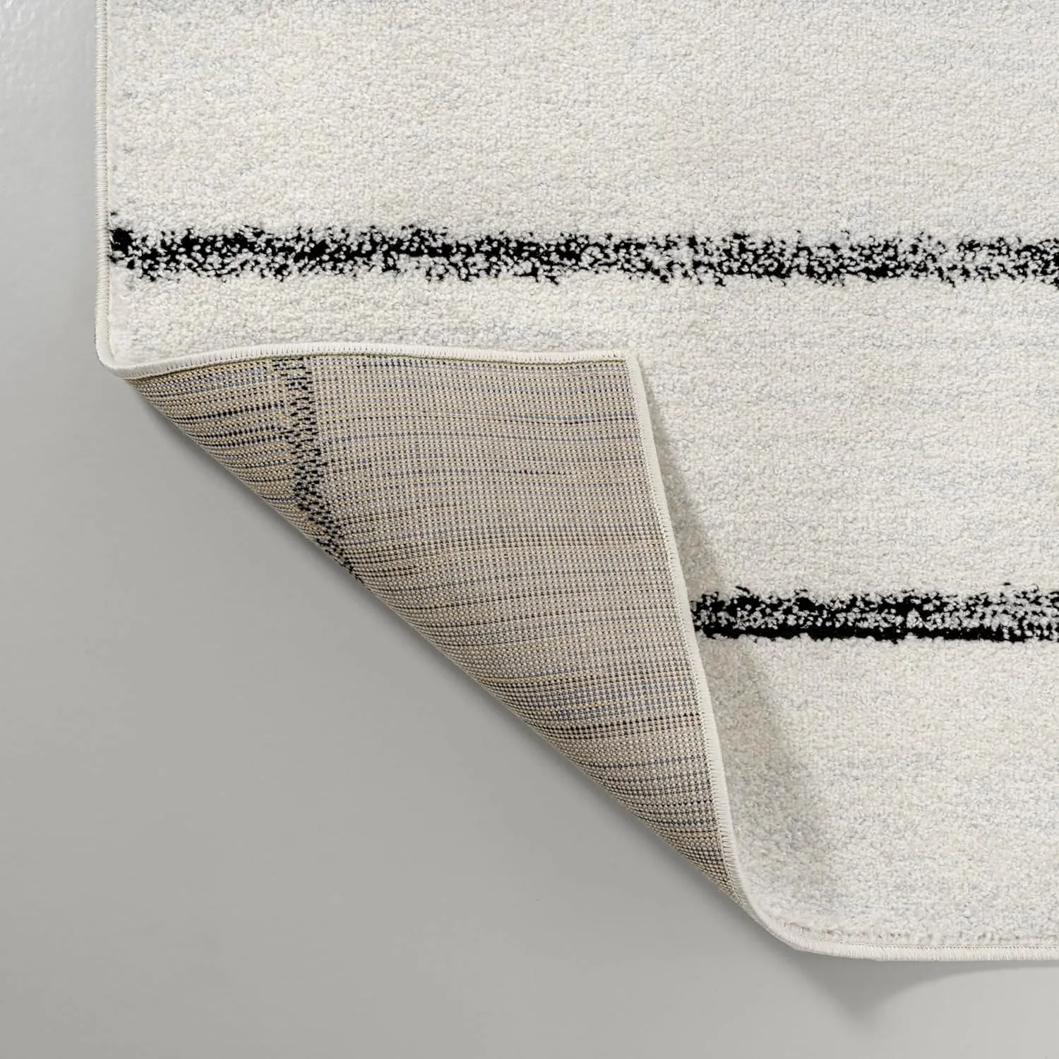 JONATHAN Y MOH201D-5 Williamsburg Minimalist Stripe Area Rug, Contemporary, Modern, Bohemian, Scandinavian, Rustic for Living Room, Dining Room, Bedroom, Kitchen, Cream/Black, 5 X 8