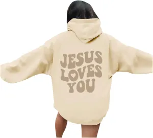 Juses Loves You Sweatshirt Faith Can Move Mountains Christian Sweatshirt for Women with Hood Jesus Is King Christ