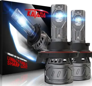 KATANA H13 Light Bulb. 9008 Bulb 400% Brightness Super Bright 70W 6500K White Mini Size Plug and Play Fog Bulb of 2