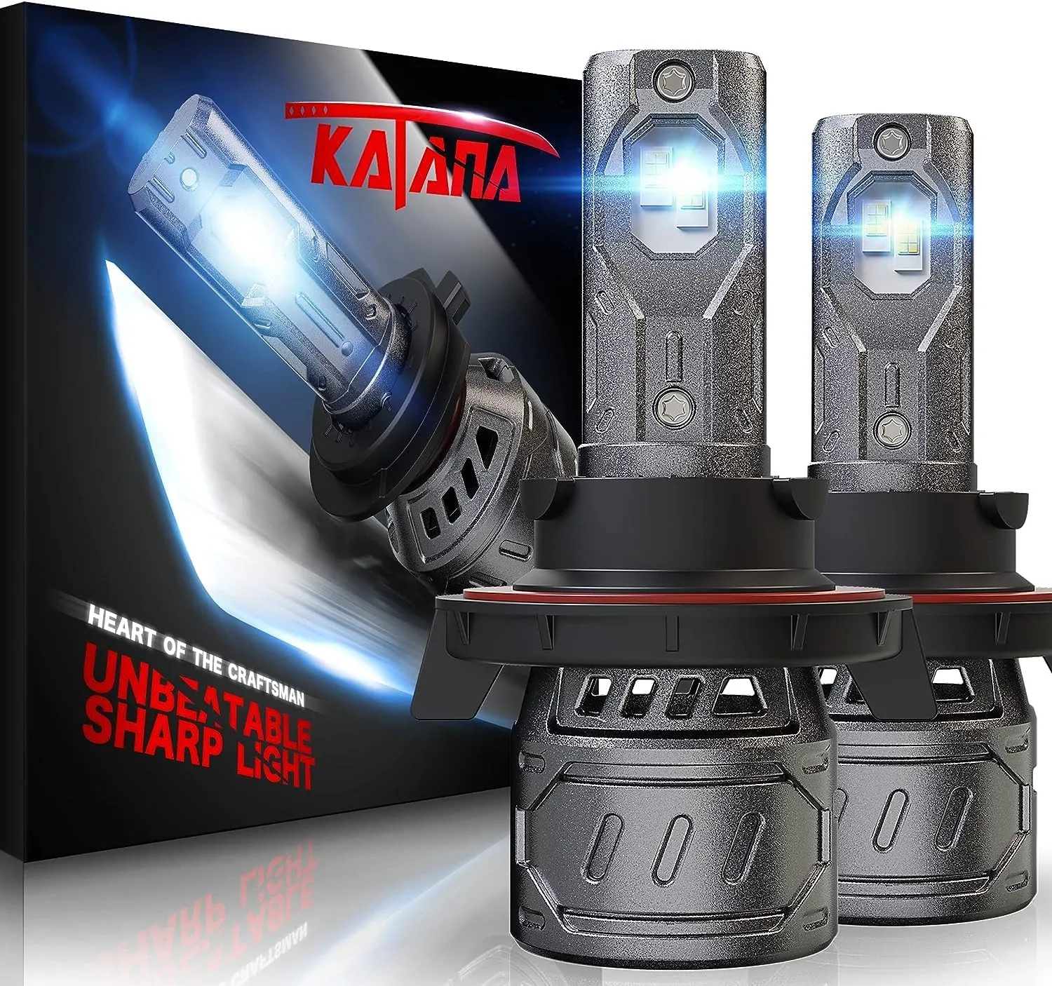 KATANA H13 Light Bulb. 9008 Bulb 400% Brightness Super Bright 70W 6500K White Mini Size Plug and Play Fog Bulb of 2