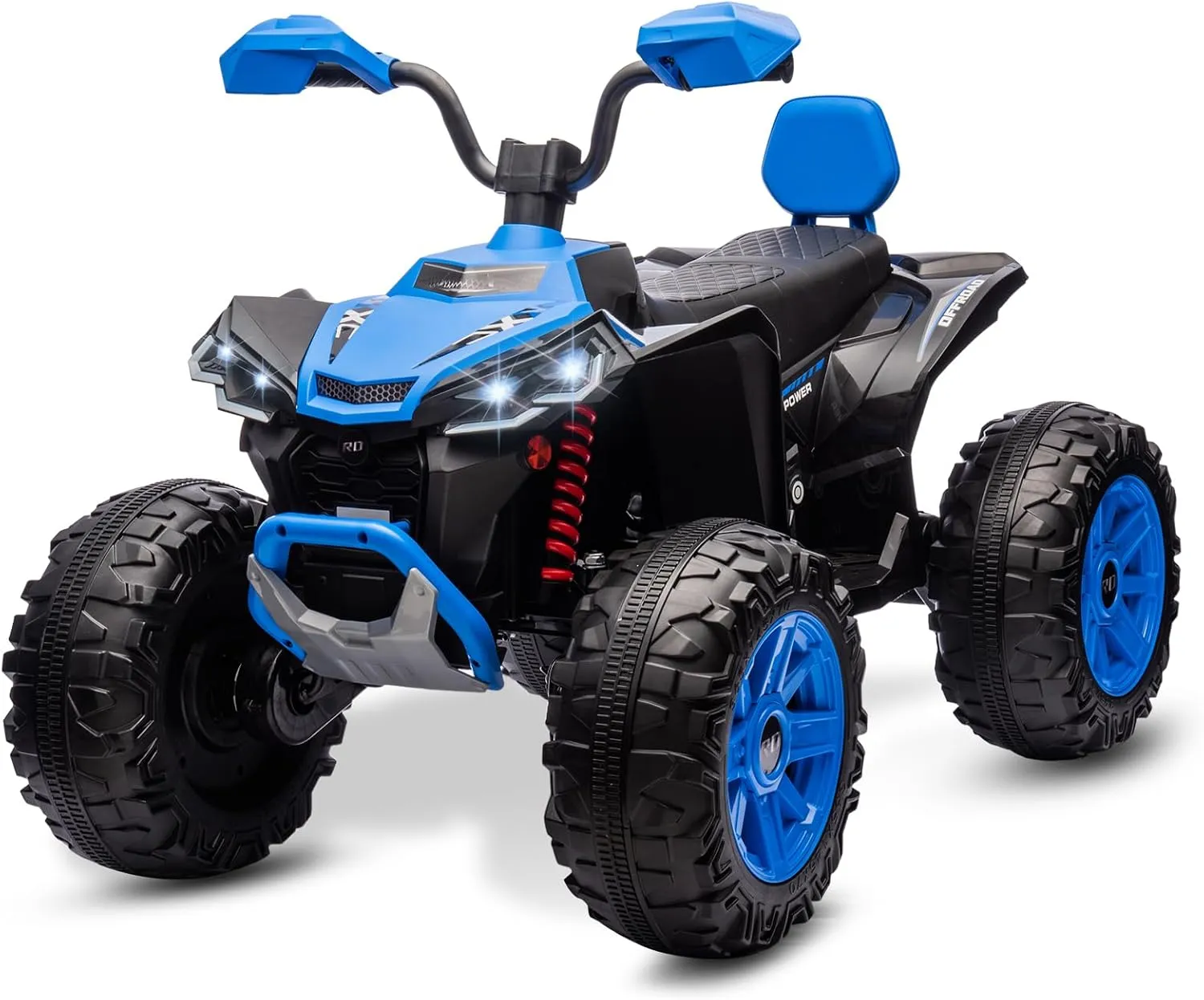 Kids ATV 4 Wheeler Ride on Eletric Motorcycle, 24V Battery Powered, KidsElectric Toy Car, with High&Low Speed, Music, Led Lights, Ride On Car for 3-8 Kids,Blue
