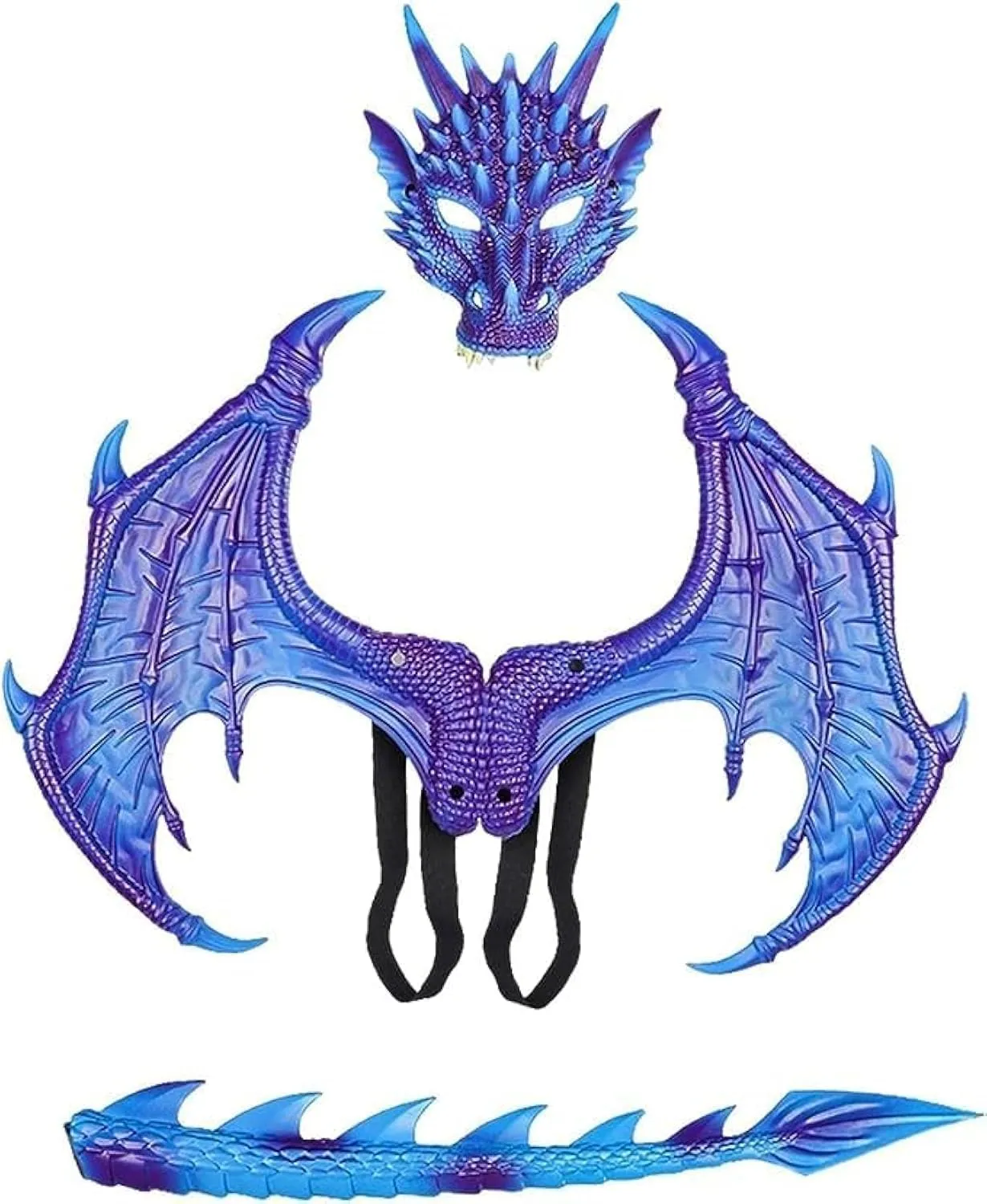 Kids Dinosaur Costume Dress Up Wings Dragon Tail Mask Set Halloween for Children Birthday Party Favors Gifts