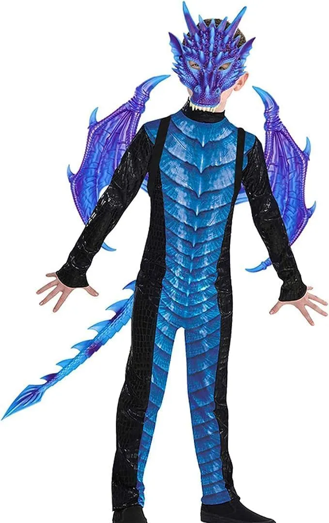 Kids Dinosaur Costume Dress Up Wings Dragon Tail Mask Set Halloween for Children Birthday Party Favors Gifts