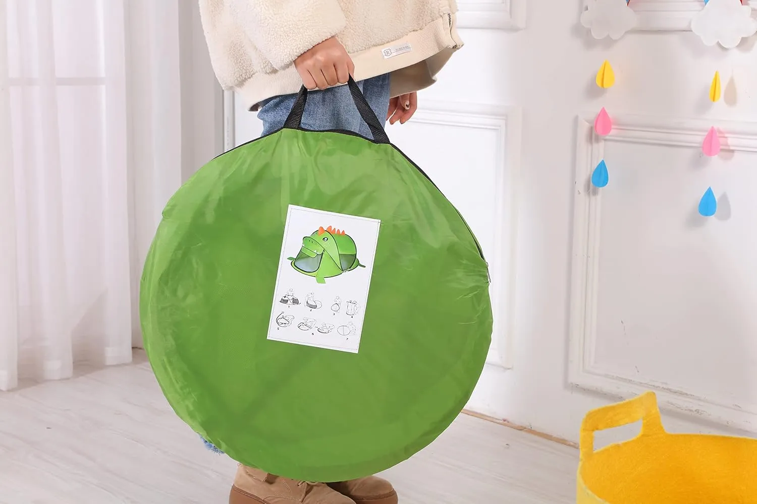 Kids Play Tents – Collapsible Tent for Boys Girls Gift - Large Foldable Playhouse Indoor/Outdoor Fun - Pop up Tent Toys for Age 1 and up Child Birthdays Presents (Dinosaur)