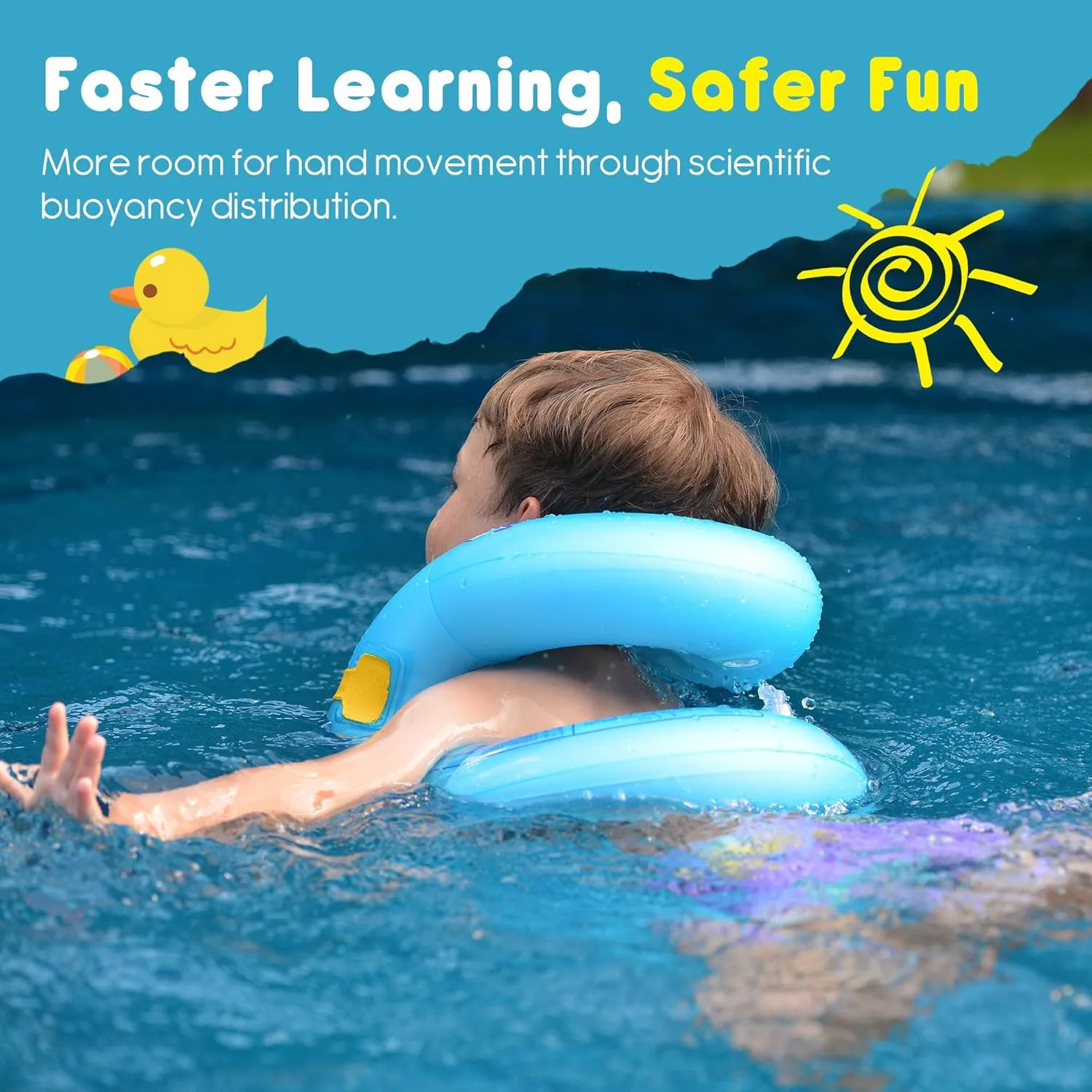 Kids Swim Vest for 3-5yrs/6-12yrs,Inflatable Portable Arm Floaties with Dual Air Bag＆Adjustable Safety Buckle for Pool ＆ Beach,Safety Learning to Swim Aid for Children 33-50 lbs/50-88 lbs