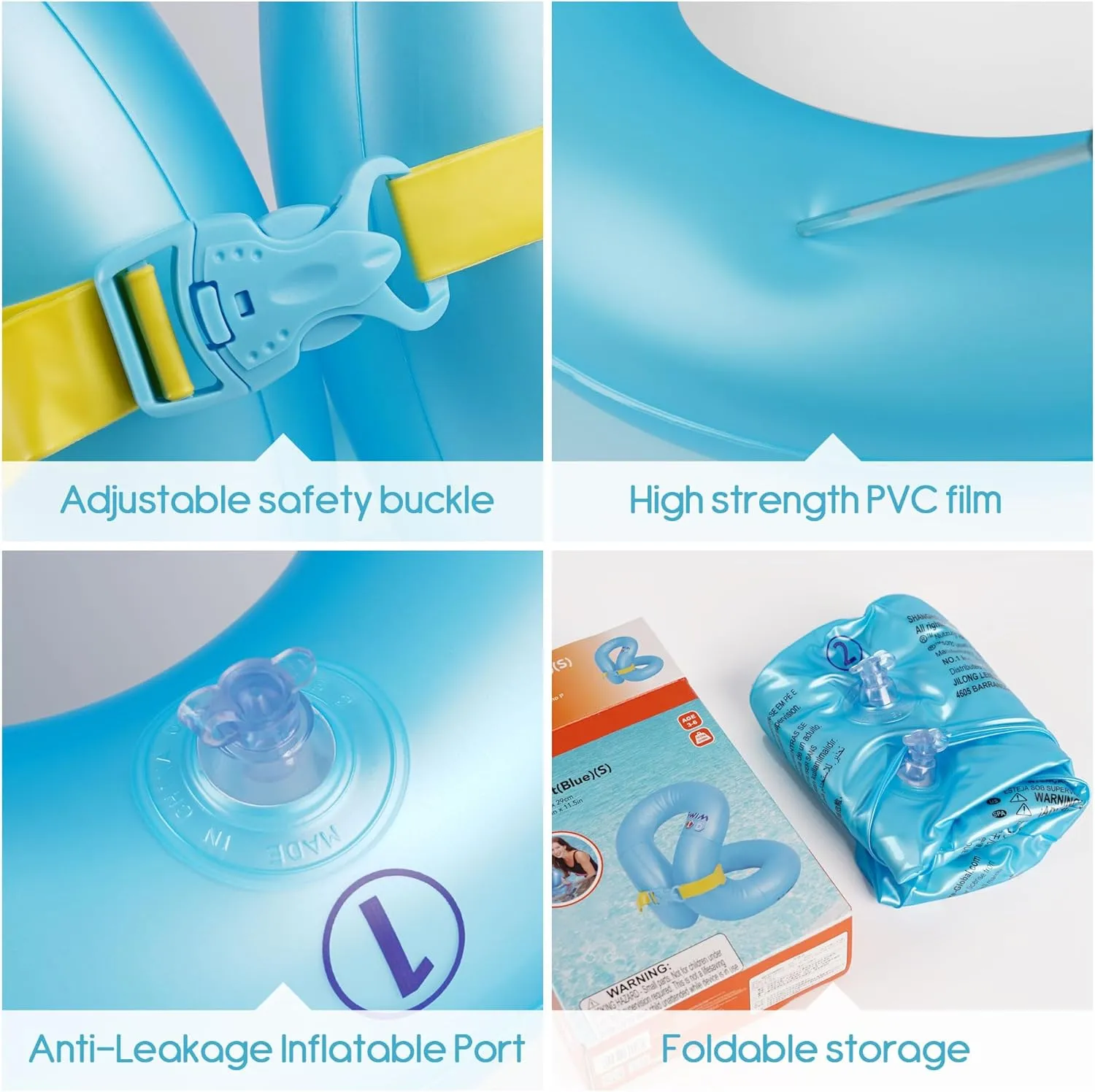 Kids Swim Vest for 3-5yrs/6-12yrs,Inflatable Portable Arm Floaties with Dual Air Bag＆Adjustable Safety Buckle for Pool ＆ Beach,Safety Learning to Swim Aid for Children 33-50 lbs/50-88 lbs