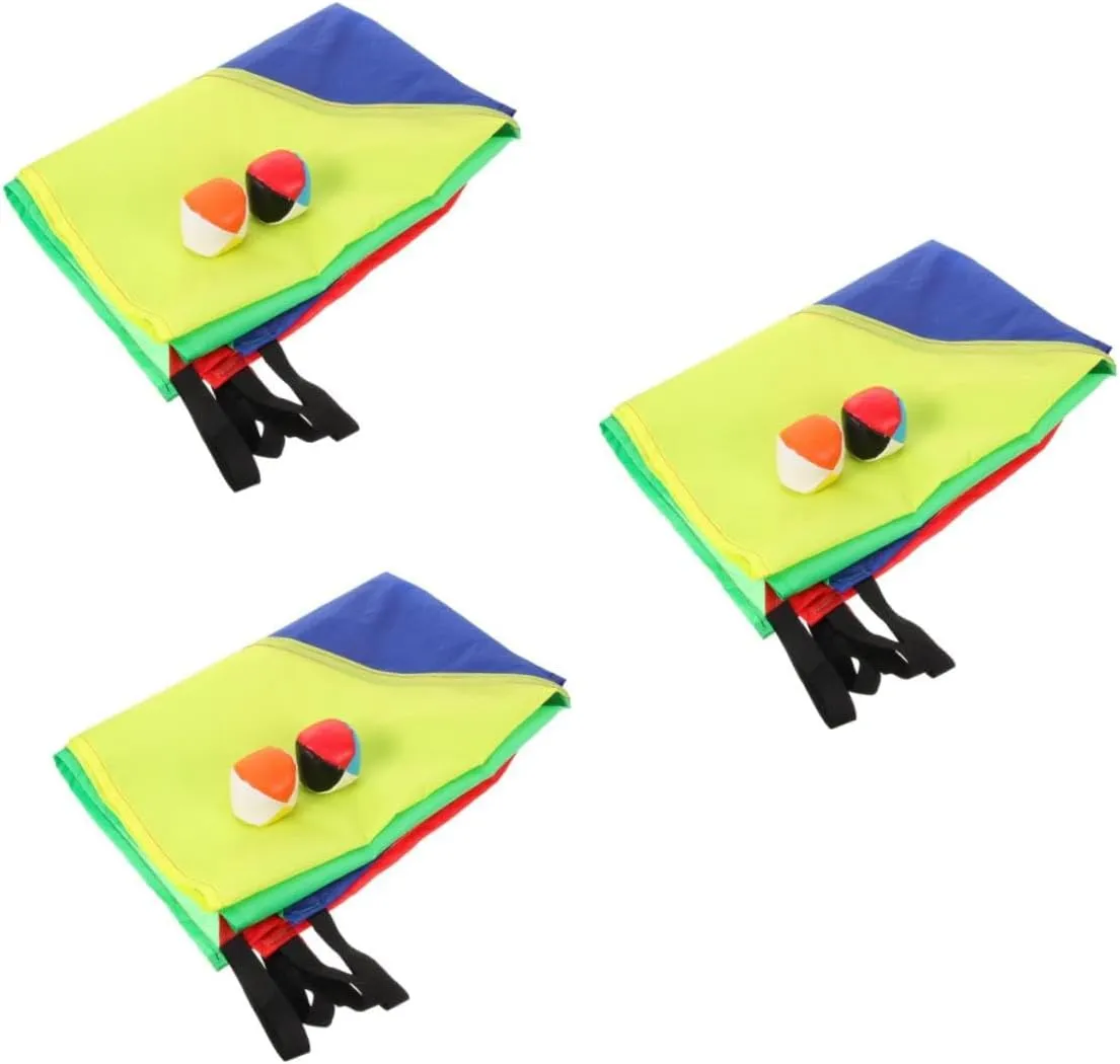 Kisangel Outdoor Rainbow Umbrella Sensory Integration Training for Activity with Cloth and Colorful Balls