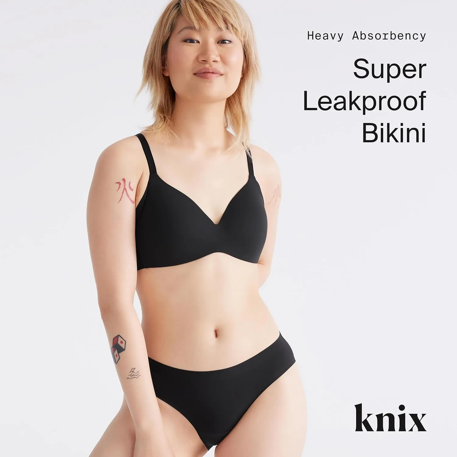 KNIX Super Leakproof Bikini - Mid Rise Bikini Bottom Period Underwear with Stretchy Fabric -Overnight and Everyday Underwear