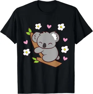 Koala Cute Koala Bear With Flowers Australia Koala T-Shirt