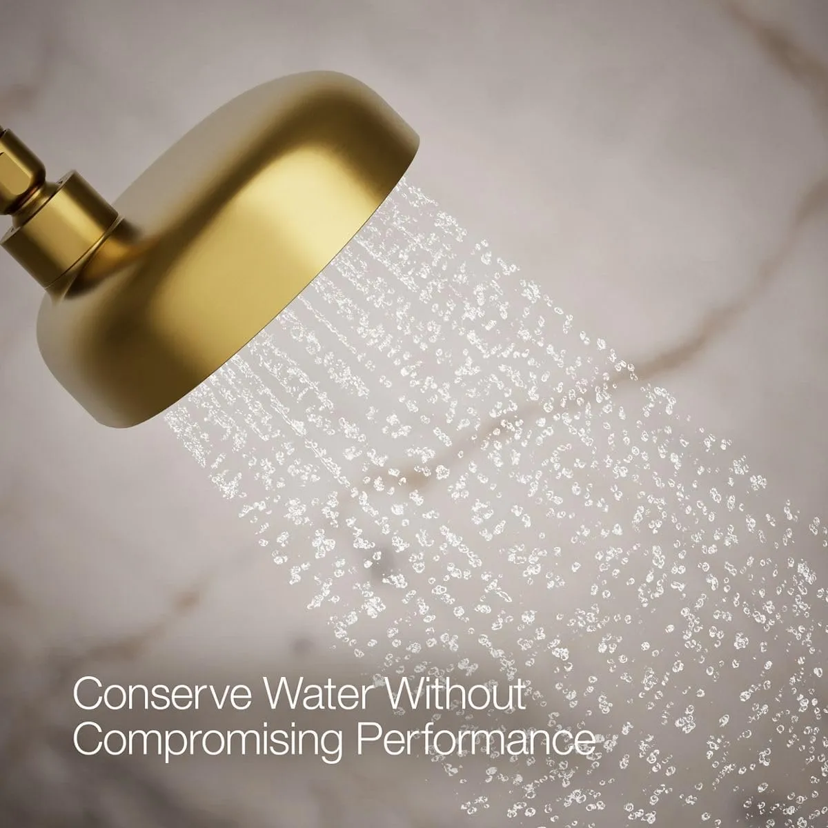 KOHLER 26290-2MB Statement Three-Function SHOWERHEAD, Maximum Spray Performance with Mode Selector Buttons, Vibrant Brushed Moderne Brass, 2.5 GPM