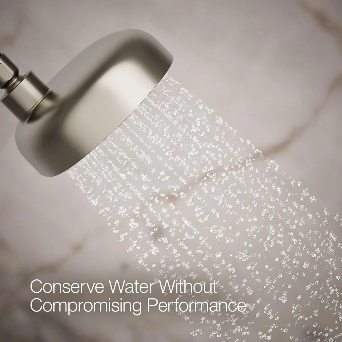 KOHLER 26290-G-BN Statement Three-Function SHOWERHEAD, Maximum Spray Performance with Mode Selector Buttons, Vibrant Brushed Nickel, 1.75 GPM