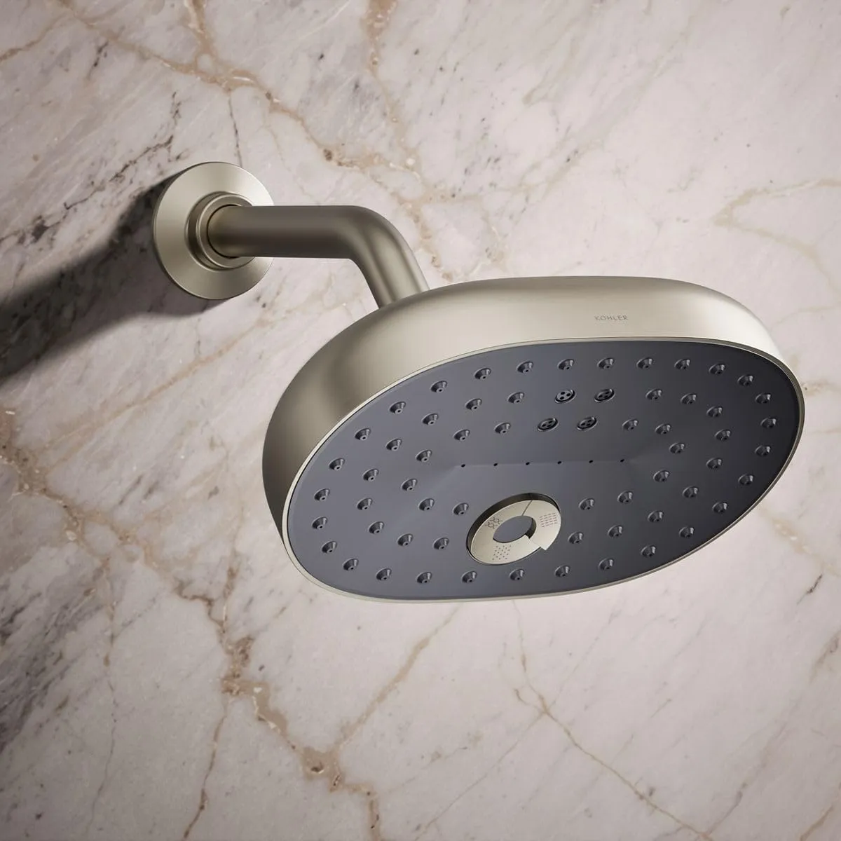 KOHLER 26290-G-BN Statement Three-Function SHOWERHEAD, Maximum Spray Performance with Mode Selector Buttons, Vibrant Brushed Nickel, 1.75 GPM