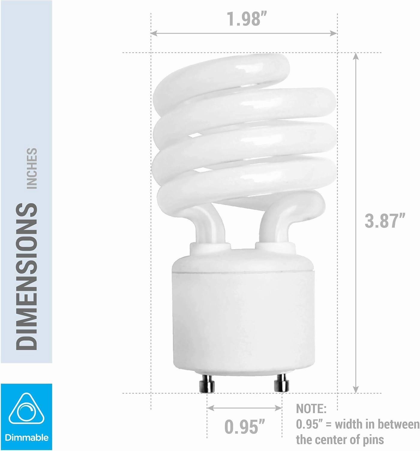 KOR (4 Pack) 13 Watt Mini Spiral - GU24 Base - (60W Equivalent) - T2 Mini-Twist - CFL Light Bulb (Cool White (4100K), CFL)