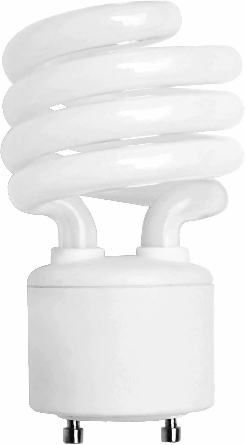 KOR (4 Pack) 13 Watt Mini Spiral - GU24 Base - (60W Equivalent) - T2 Mini-Twist - CFL Light Bulb (Cool White (4100K), CFL)