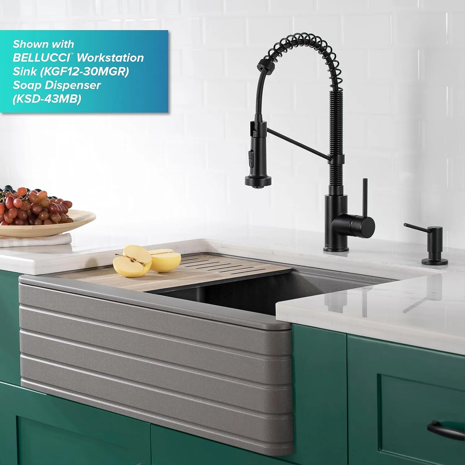 Kraus Bolden Touchless Sensor Commercial Style 2-Function Single Handle Pull Down Kitchen Faucets in Matte Black, KSF-1610MB