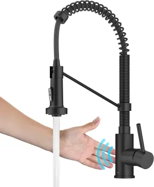 Kraus Bolden Touchless Sensor Commercial Style 2-Function Single Handle Pull Down Kitchen Faucets in Matte Black, KSF-1610MB