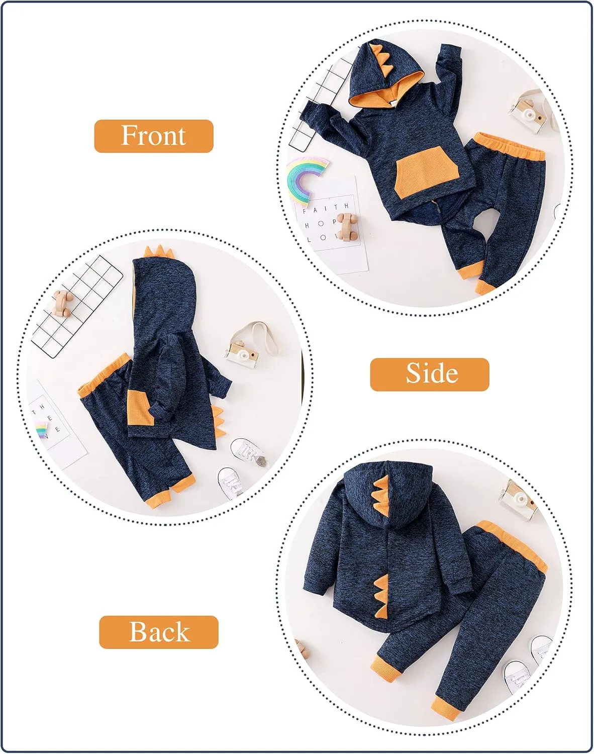 Kucnuzki Baby Toddler Boy Clothes Fall Winter Outfits Long Sleeve Shirt Sweatshirt   Long Pants Kids Little Boy Clothing