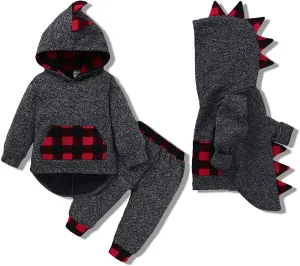 Kucnuzki Baby Toddler Boy Clothes Fall Winter Outfits Long Sleeve Shirt Sweatshirt   Long Pants Kids Little Boy Clothing