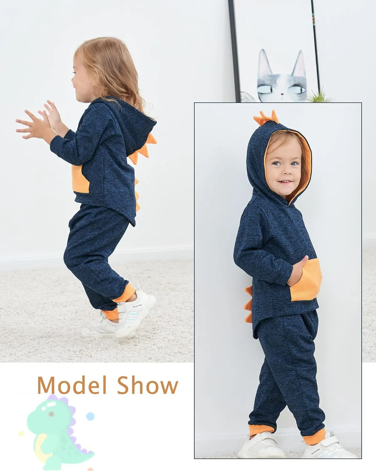 Kucnuzki Baby Toddler Boy Clothes Fall Winter Outfits Long Sleeve Shirt Sweatshirt   Long Pants Kids Little Boy Clothing