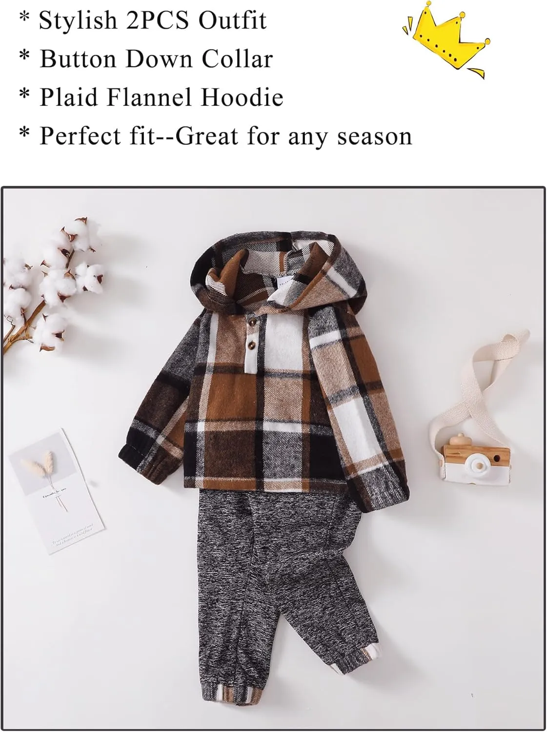 Kucnuzki Baby Toddler Boy Clothes Fall Winter Outfits Long Sleeve Shirt Sweatshirt   Long Pants Kids Little Boy Clothing