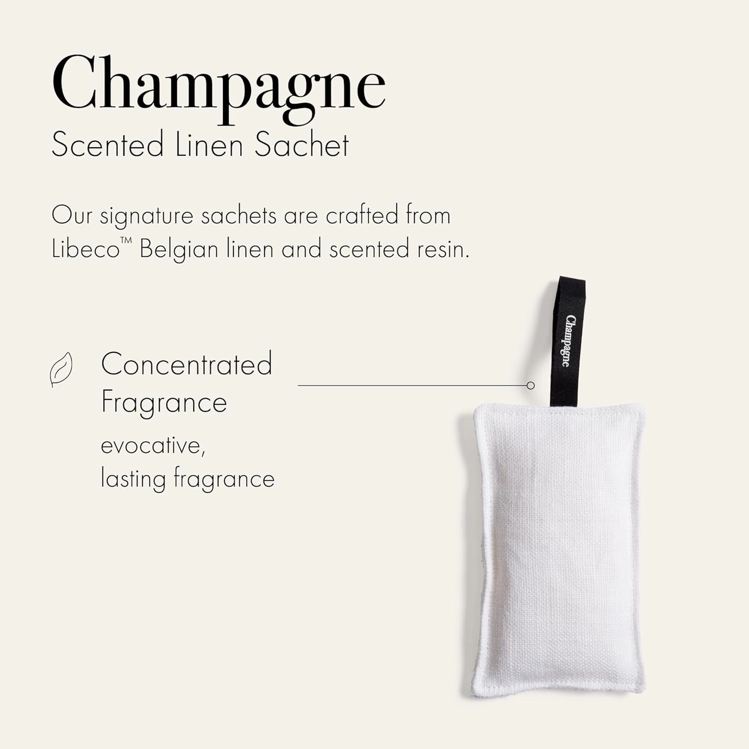 LAFCO New York Scented Linen Sachet, Champagne - Up to 4-Month Fragrance Life - Made in The USA