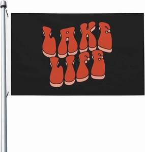 Lake Life Flags for Outside 3x5 Double Sided Flag Banner with 2 Brass Grommets Flag for Outdoor Holiday Decorations