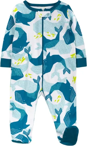 Lamaze Organic Baby Baby Boys Footed Pajamas, Turquoise