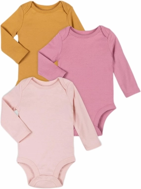 Lamaze Organic Baby baby-girls Long Sleeve Mauve Bodysuit, Sleep Wear