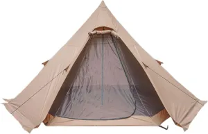 Large Adult Indian Teepee Tent Camping Pyramid Tipi Tent with Double Mesh Door Free-Standing Waterproof Tent for Camping Hiking