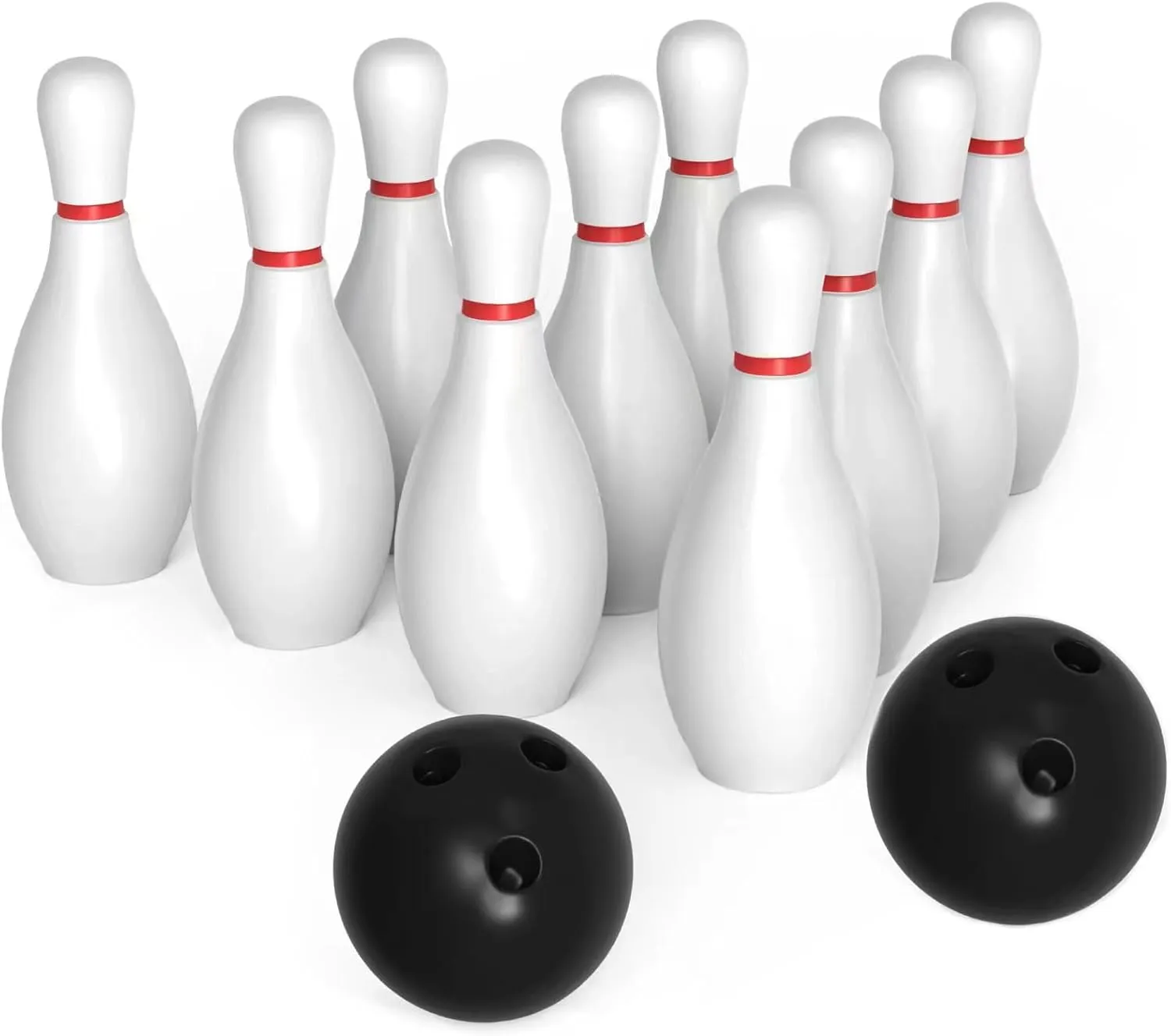 Large Kids Plastic Bowling Set, Indoor/Outdoor Family Sports, 10 Bottles, 2 Balls