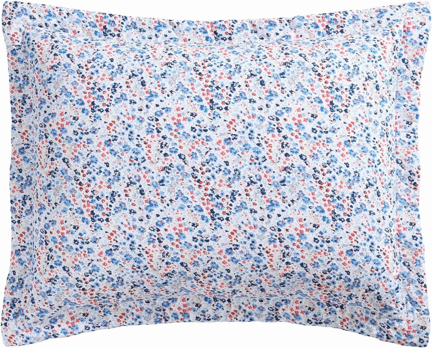 Laura Ashley - King Quilt Set, Breathable Premium Cotton Bedding with Matching Sham(s), Super Soft Floral Bedding Essentials (Leona Flower Red, King)