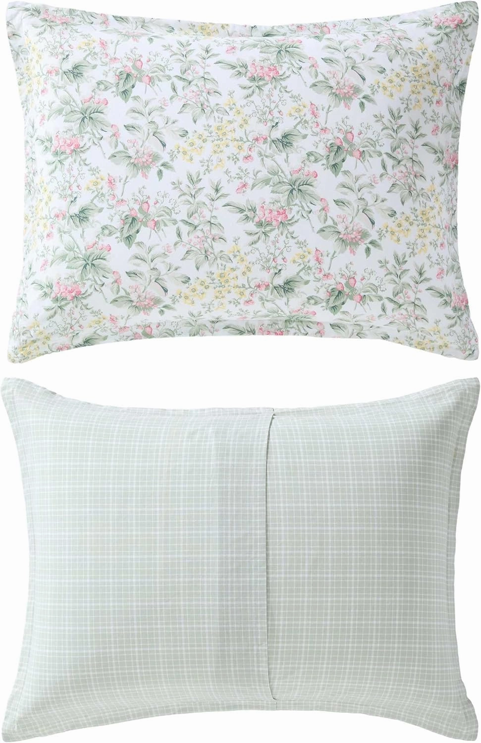 Laura Ashley - Twin Comforter Set, Super Soft Cotton Bedding with Matching Sham, Botanical Design, Vintage Bed Essentials (Bramble Floral Pink, Twin)