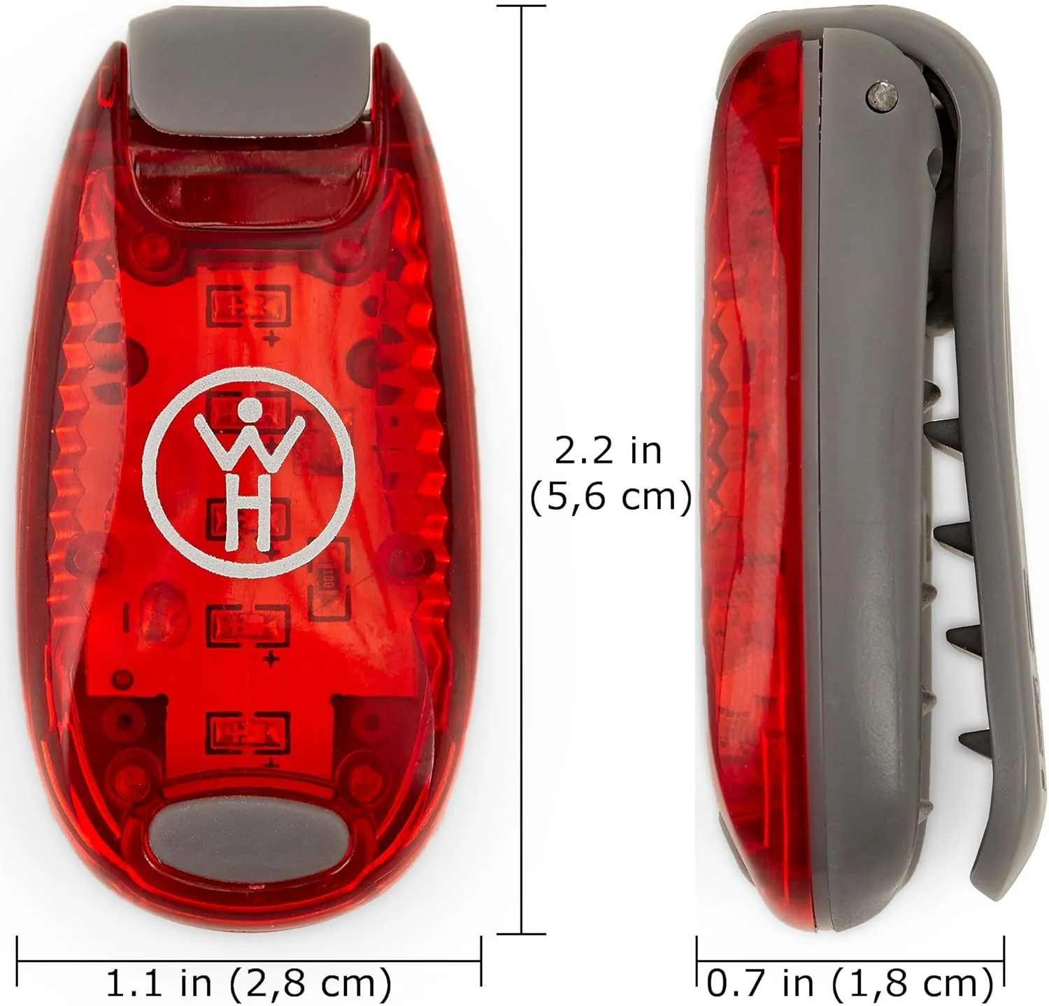 LED Safety Light 2 Pack - Nighttime Visibility for Runners, Cyclists, Walkers, Joggers, Kids, Dogs, Relays & More - Clip to Clothes Strap to Wrist, Ankle, Bike, Collar, or Just About Anywhere!