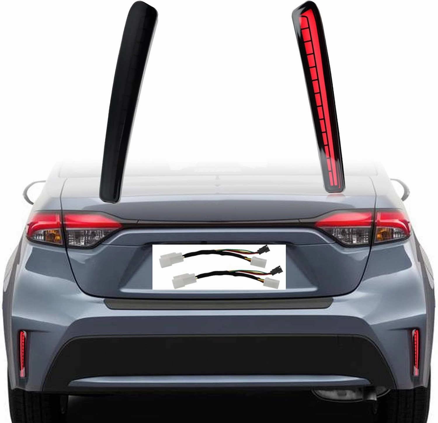 LED Rear Bumper Brake Light Kit Daytime Running Light Dynamic Sequential Turn Signal Lamps Fit for Toyota Corolla L LE XLE 2021-2023 Accessories (Smoke)