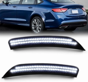 LED Rear Side Marker Light Compatible with Chrysler 200 Sedan 2015 2016 2017 Smoked Lens Fender Bumper White Lamps