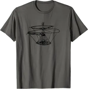 Leonardo da Vinci Renaissance Flying Machine Drawing T-Shirt