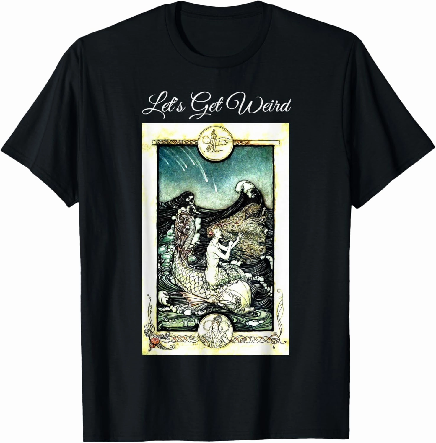 Let's Get Weird Mermaid Riding Fish Fairy Tale Strange Dream