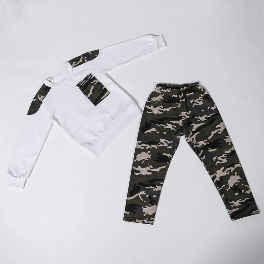 Letter Pants Camouflage Baby Kids Set Tracksuit Tops 2PCS Outfits Boys Teen Boys Outfits&Set Sweat Baby Boy
