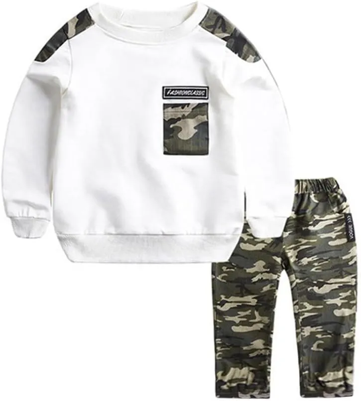Letter Pants Camouflage Baby Kids Set Tracksuit Tops 2PCS Outfits Boys Teen Boys Outfits&Set Sweat Baby Boy
