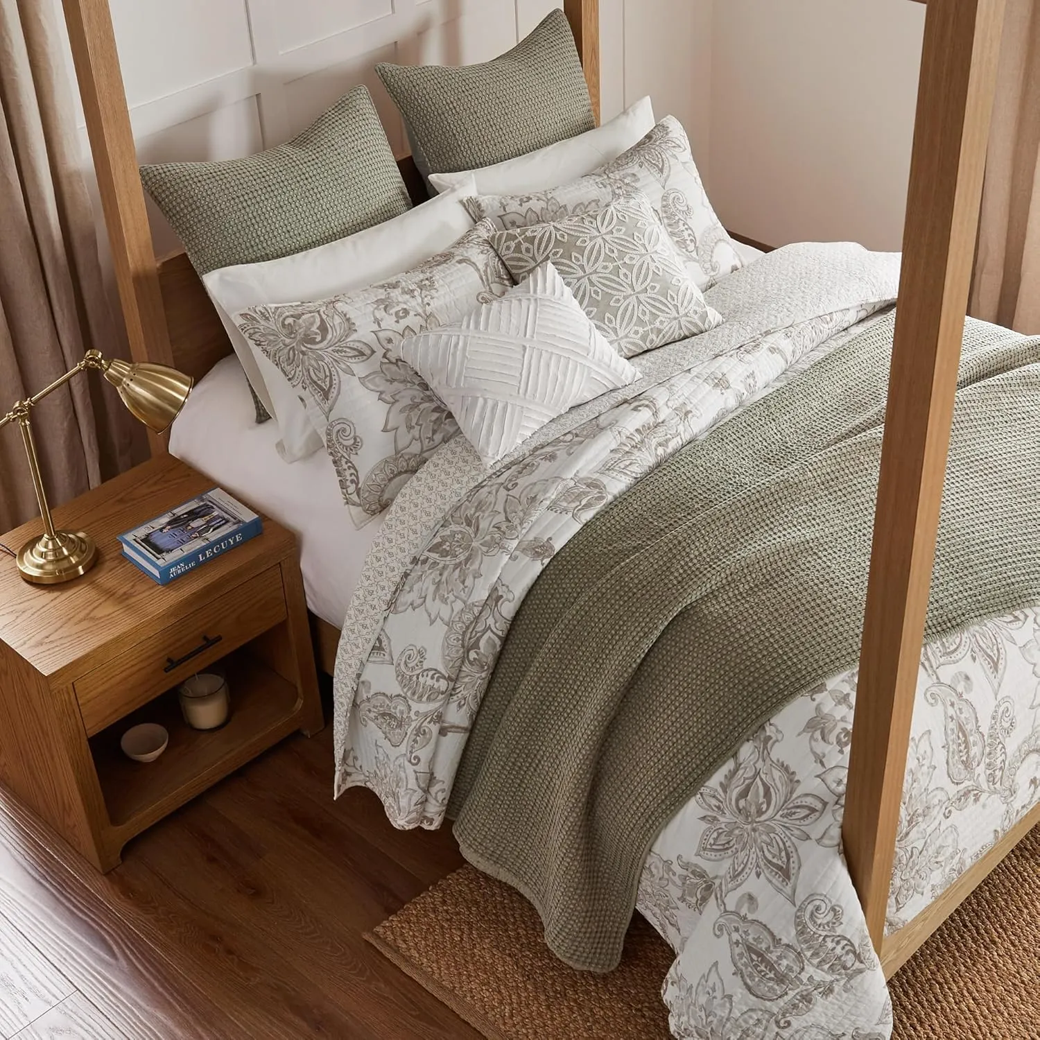Levtex Home - Mills Waffle - Full/Queen Quilt Set - Taupe Cotton Waffle - Quilt Size (88 x 92in.), Sham Size (26 x 20in.)
