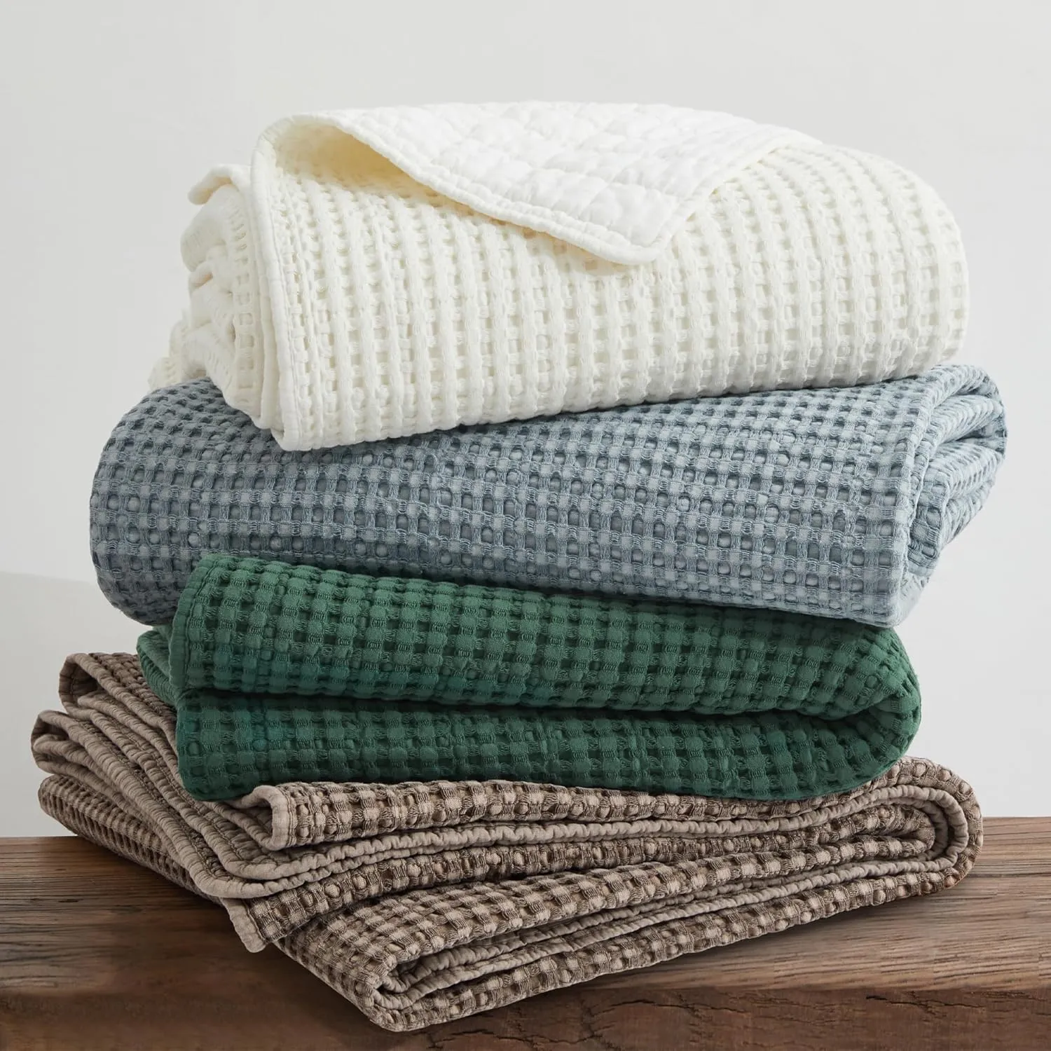 Levtex Home - Mills Waffle - King/Cal King Quilt Set - Chambray Cotton Waffle - Quilt Size (106 x 92in.), Sham Size (36 x 20in.)