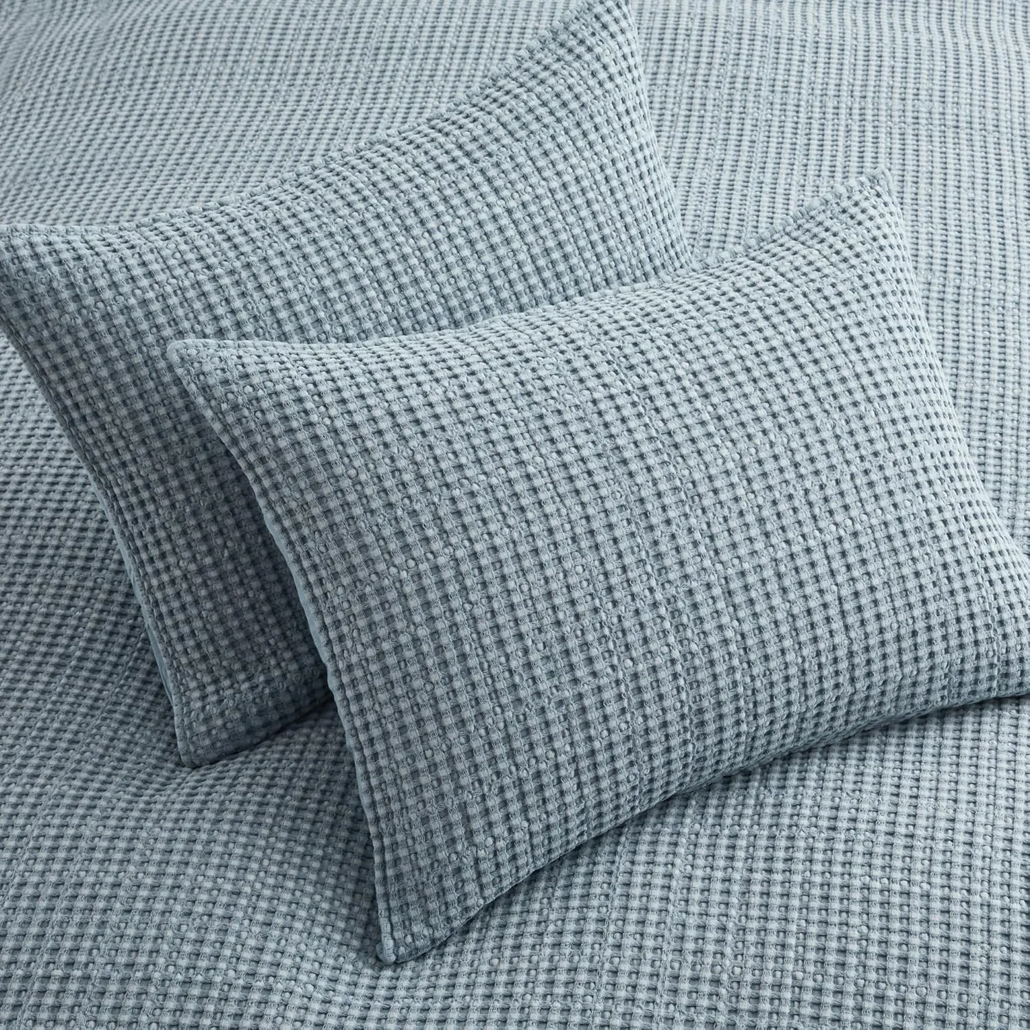 Levtex Home - Mills Waffle - King/Cal King Quilt Set - Chambray Cotton Waffle - Quilt Size (106 x 92in.), Sham Size (36 x 20in.)