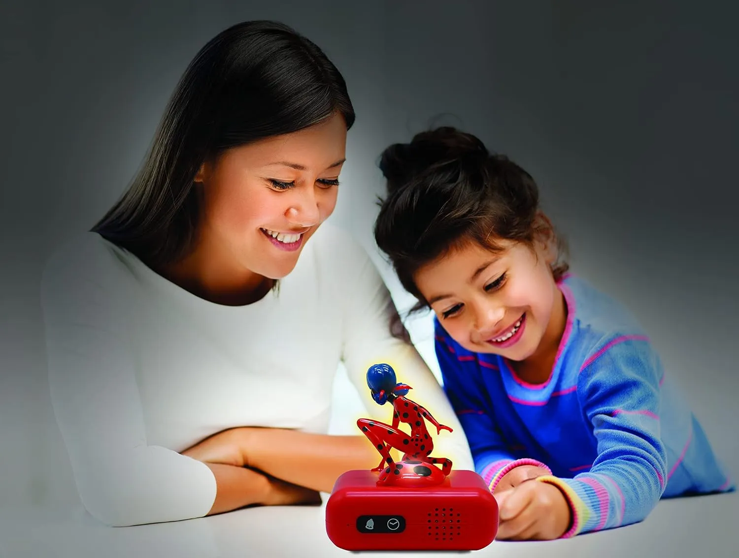 Lexibook - Miraculous Digital Alarm Clock with Night Light Snooze, Clock, Luminous Ladybug, Red colour - RL800MI