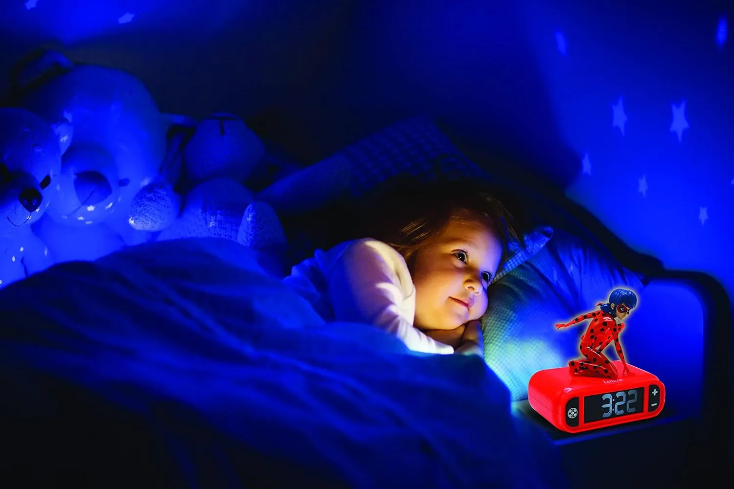 Lexibook - Miraculous Digital Alarm Clock with Night Light Snooze, Clock, Luminous Ladybug, Red colour - RL800MI